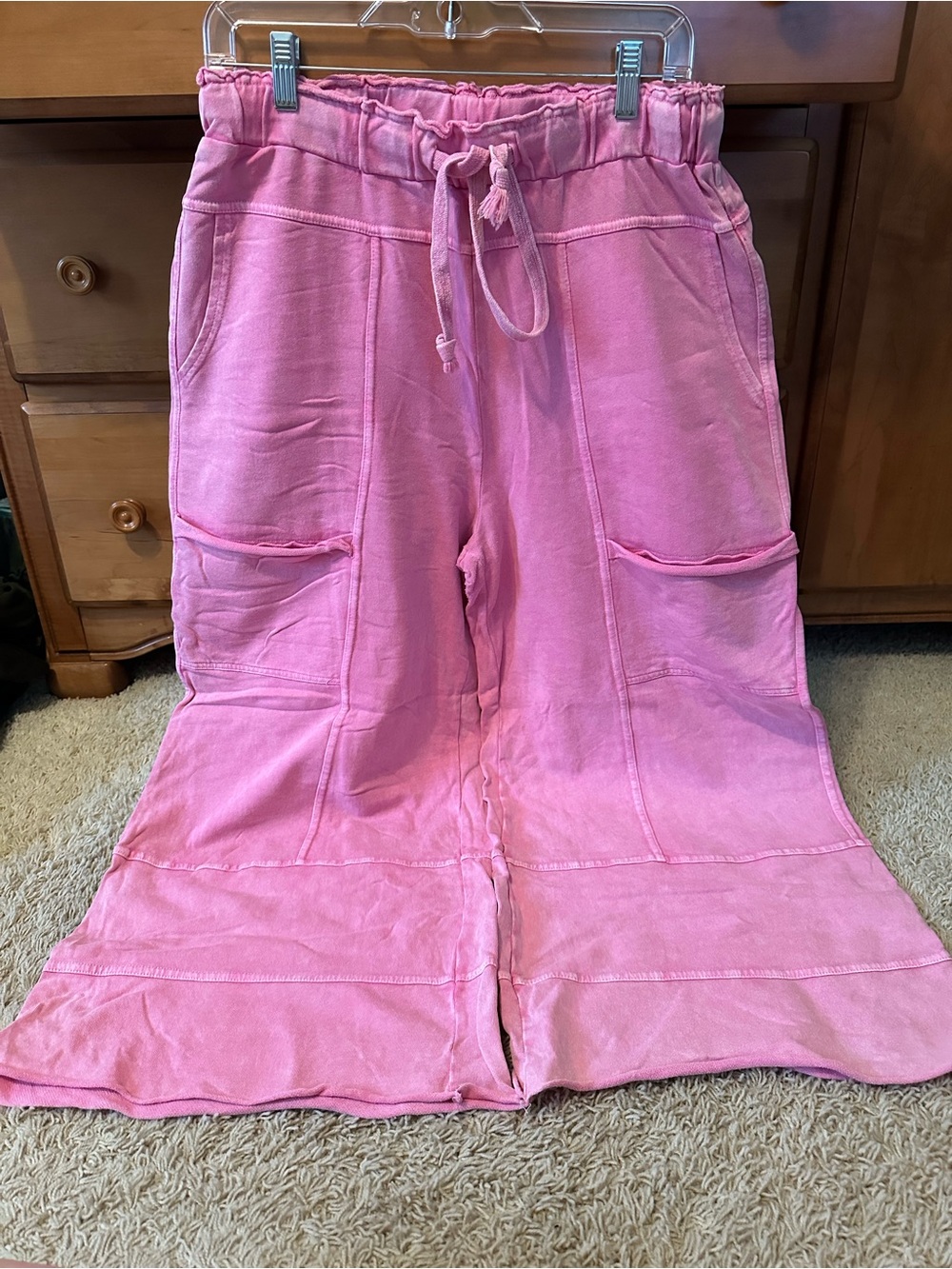 EASEL MINERAL WASHED WIDE LEG PANTS - Picture 3 of 7